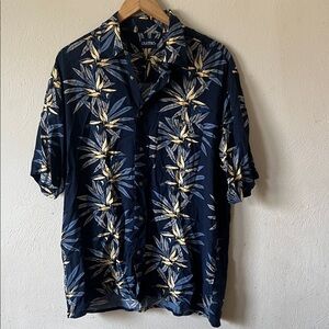 Puritan Tropical Blue Button Up Mens